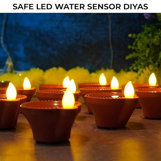 LED Light Water Sensor Diyas Plastic with, Ambient Lights, (Pack of 6/12/18/24)