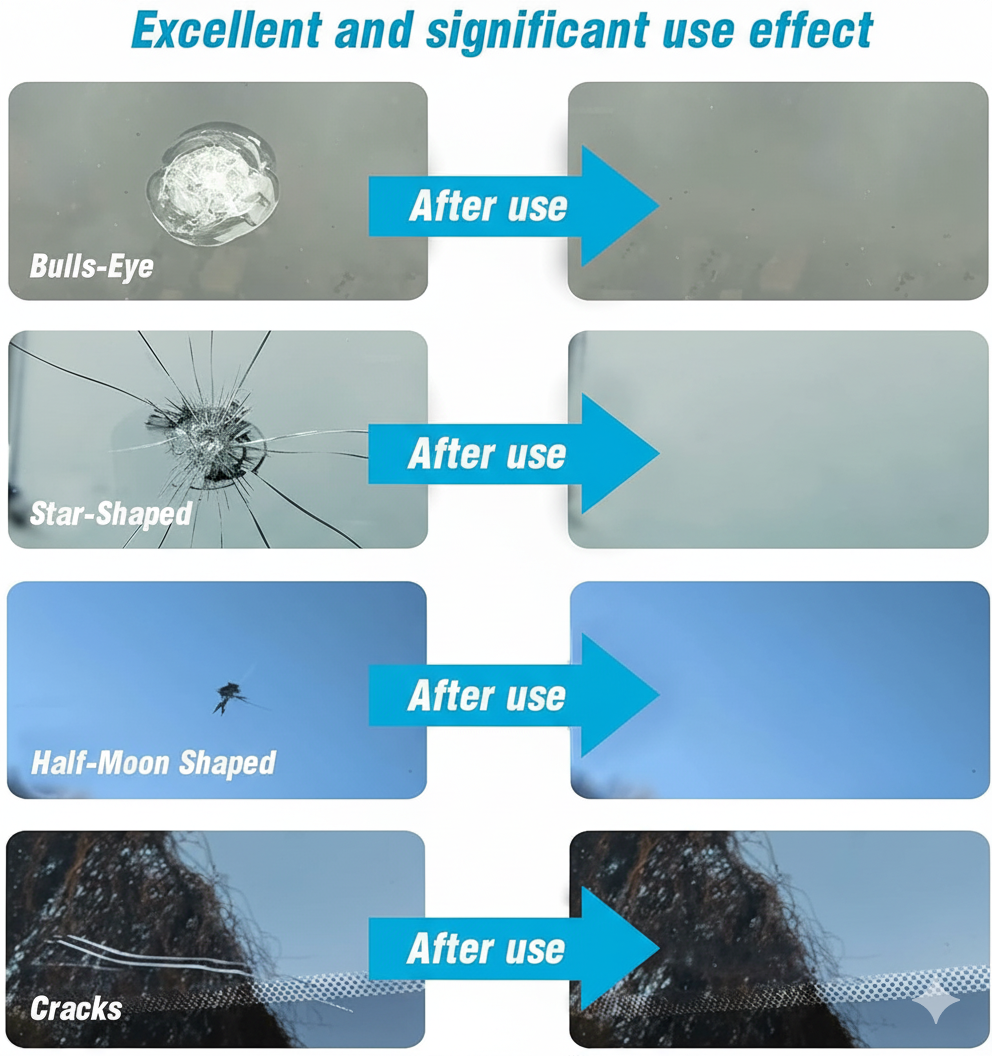 Voltarix Glass Nano Repair Kit – Quick Fix for Windshield Cracks & Chips (Pack of 2)