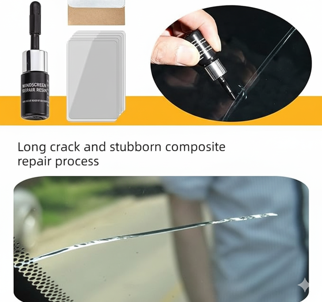 Voltarix Glass Nano Repair Kit – Quick Fix for Windshield Cracks & Chips (Pack of 2)