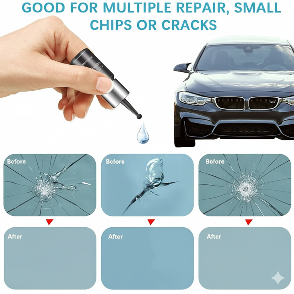 Voltarix Glass Nano Repair Kit – Quick Fix for Windshield Cracks & Chips (Pack of 2)