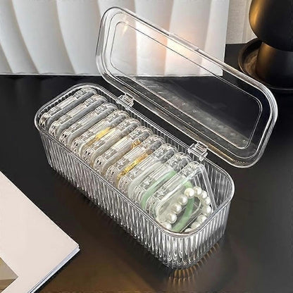 Acrylic Jewelry Organizer Box - Set of 10 | Clear Stackable Storage for Rings, Earrings & More