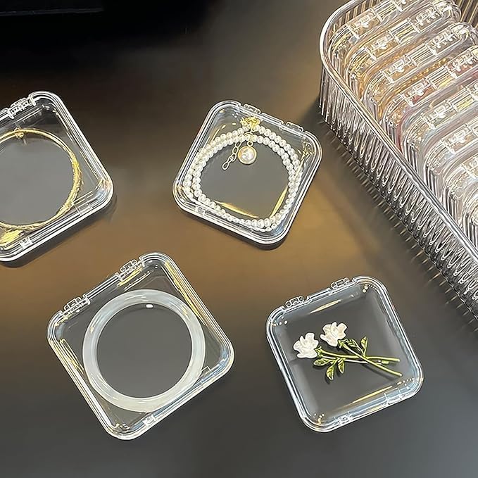 Acrylic Jewelry Organizer Box - Set of 10 | Clear Stackable Storage for Rings, Earrings & More
