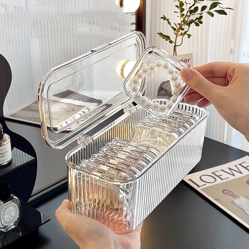 Acrylic Jewelry Organizer Box - Set of 10 | Clear Stackable Storage for Rings, Earrings & More