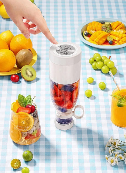 Electric Portable Mini Juicer Bottle | Wireless Personal Size Juicer Blender for Smoothies and Shakes with 4 Blades