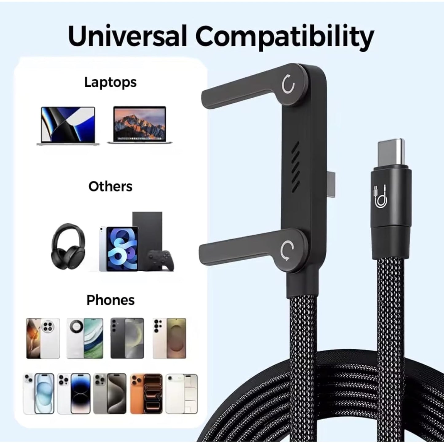 4-in-1 Fast Charging Cable 240W - Type-C, USB-A & Lightning | Charge All Devices at Once