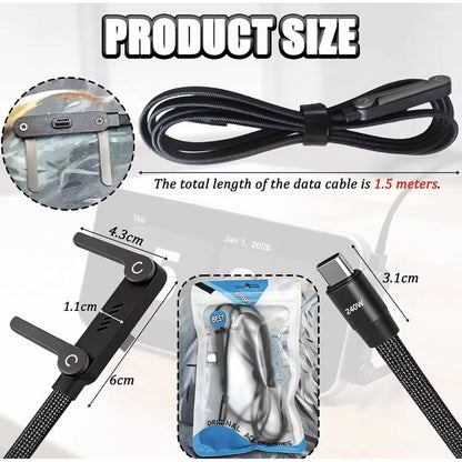4-in-1 Fast Charging Cable 240W - Type-C, USB-A & Lightning | Charge All Devices at Once