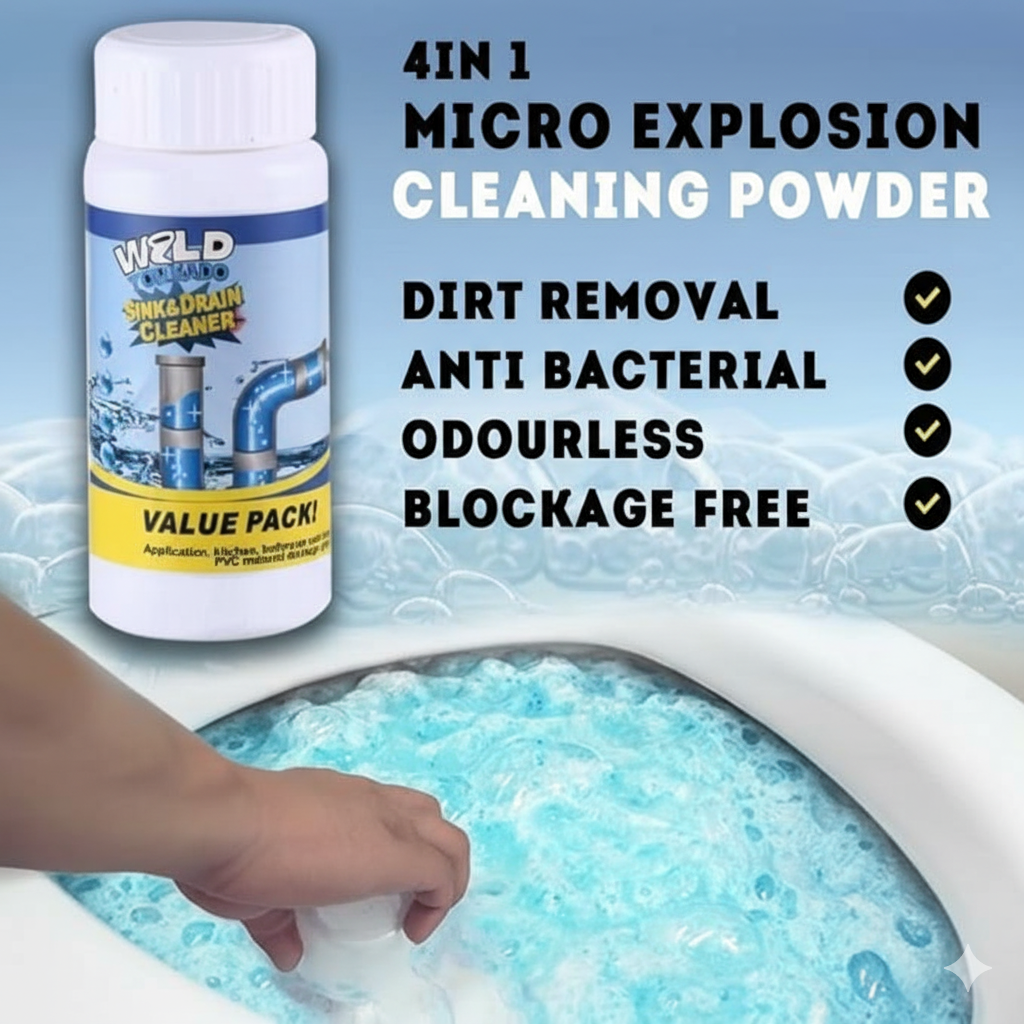 Ecleva Drain Cleaning Powder - Powerful & Easy Clog Remover